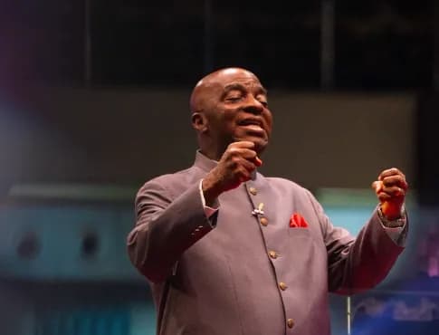 Bishop David Oyedepo ministering during AYAC impartation