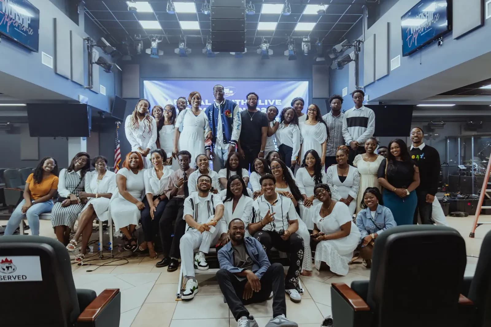 Youth Alive USA members gathered for a group photo after a service